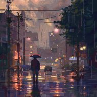 Rainy Day Reflections - Misty Moonlight Melodies